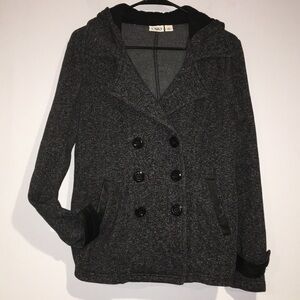 Cato Hoodie Gray and black Pea Coat